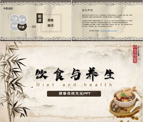 飲食與養生古典中醫藥保健ppt模板下載 熊貓辦公